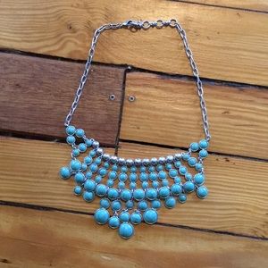 Turquoise and silver necklace